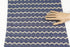 Muted Blue and Gold Stripe Open Weave Sweater Knit Fabric Fancy Wavy Stripes 33 inches length  Extra Wide  OSK00201
